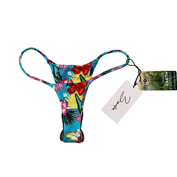 NWT Bamba Swim Bahama Bottoms in Retro Hibiscus Bikini Bottom Small - Picture 1 of 8